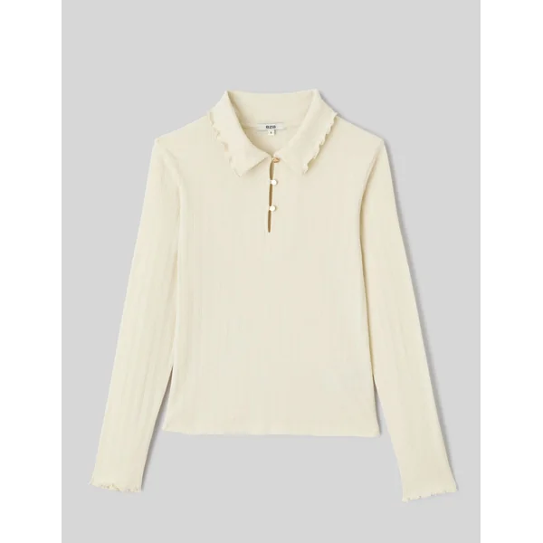 T-shirt col polo Ecru