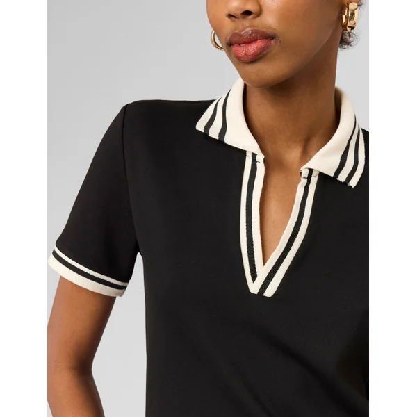 T-shirt col polo Noir