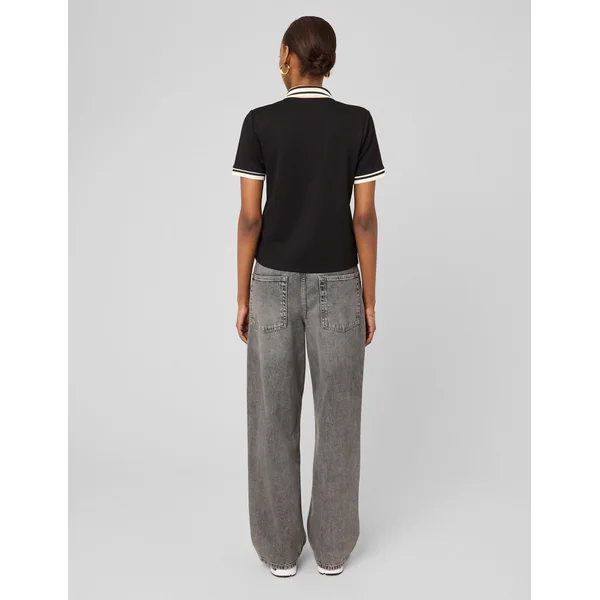 T-shirt col polo Noir