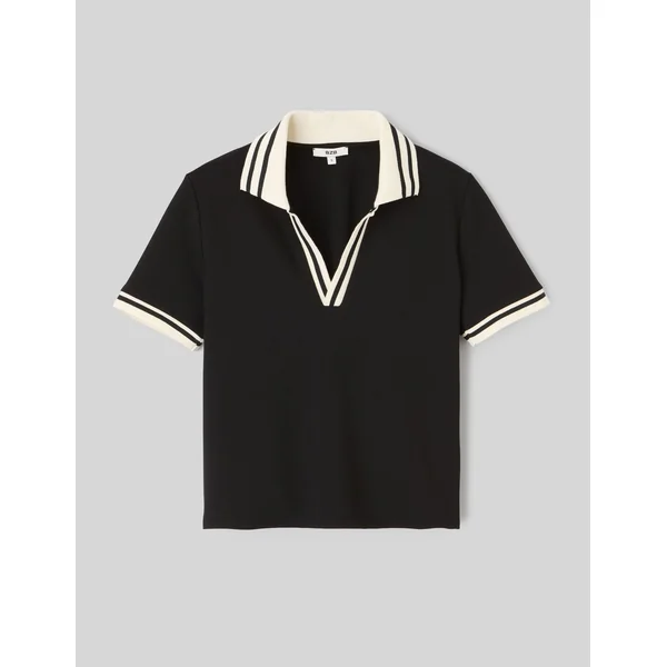 T-shirt col polo Noir