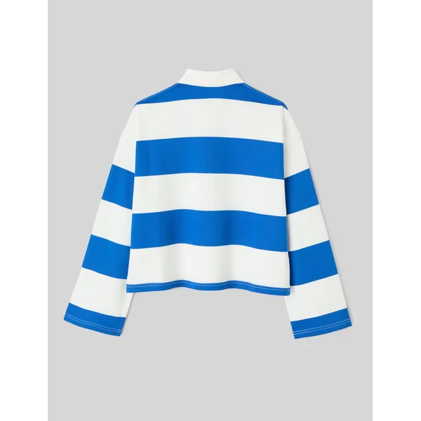 T-shirt col polo rayé Bleu foncé