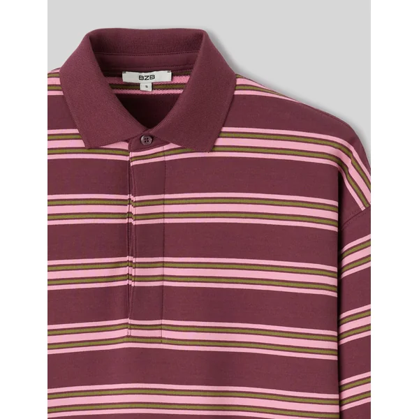T-shirt col polo rayé Multicolore