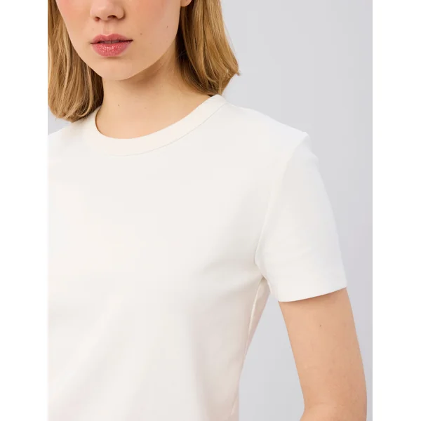 T-shirt col rond Blanc écru