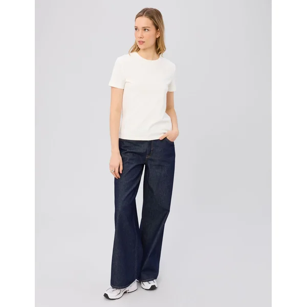 T-shirt col rond Blanc écru