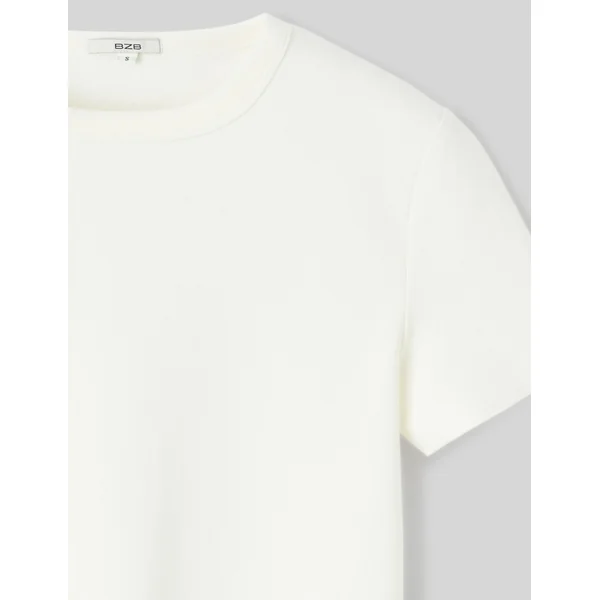 T-shirt col rond Blanc écru
