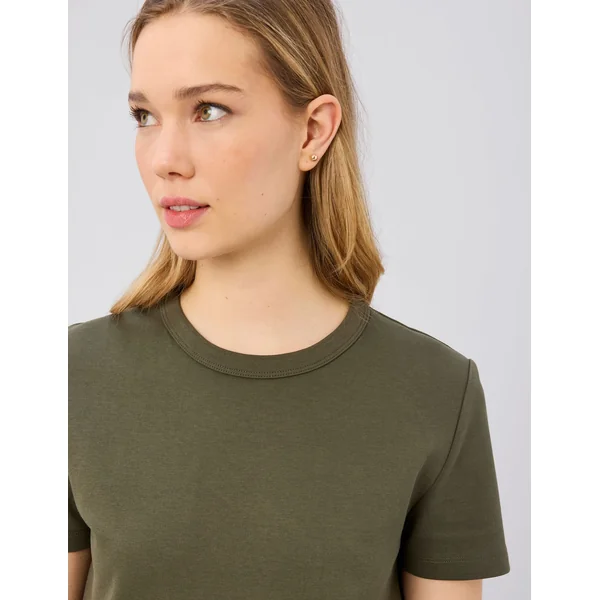 T-shirt col rond Vert kaki