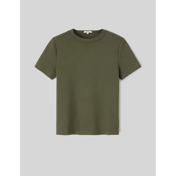 T-shirt col rond Vert kaki
