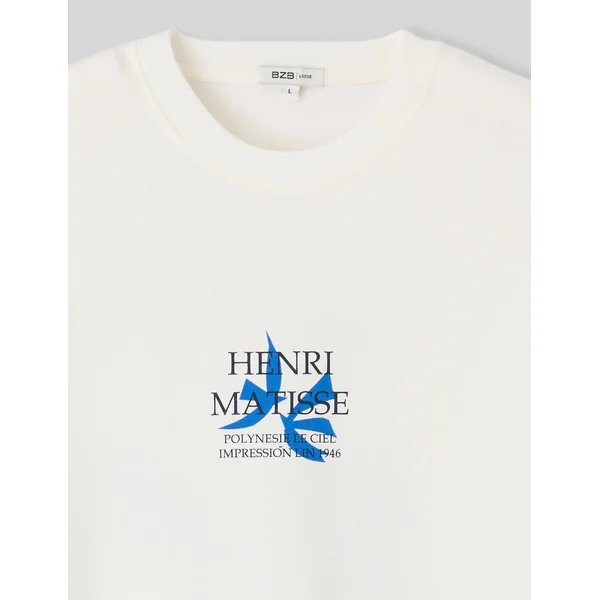 T-shirt collab ART COLLECTION Blanc écru