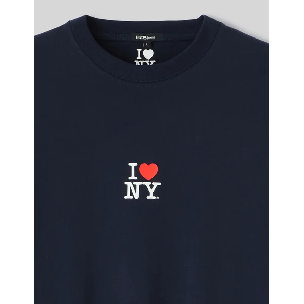T-shirt collab I LOVE NY Bleu foncé