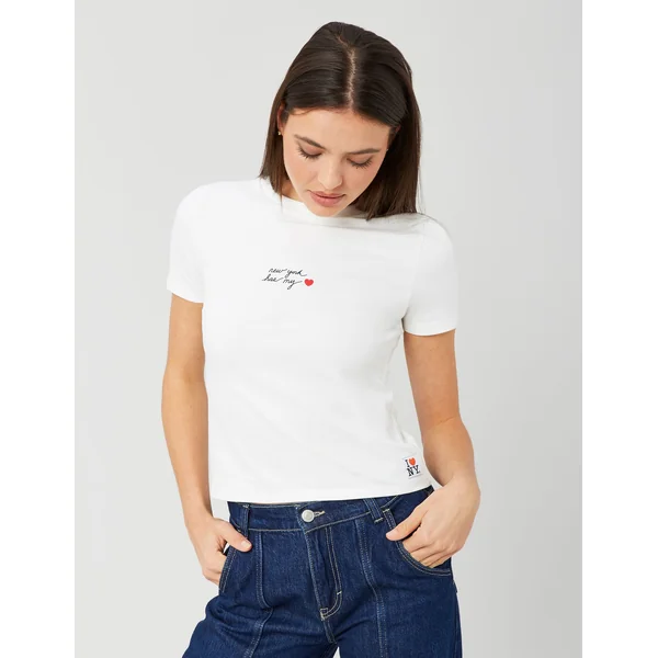 T-shirt collab I love NY imprimé devant Blanc écru