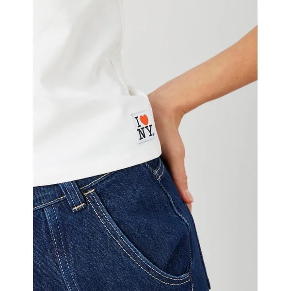 T-shirt collab I love NY imprimé devant Blanc écru