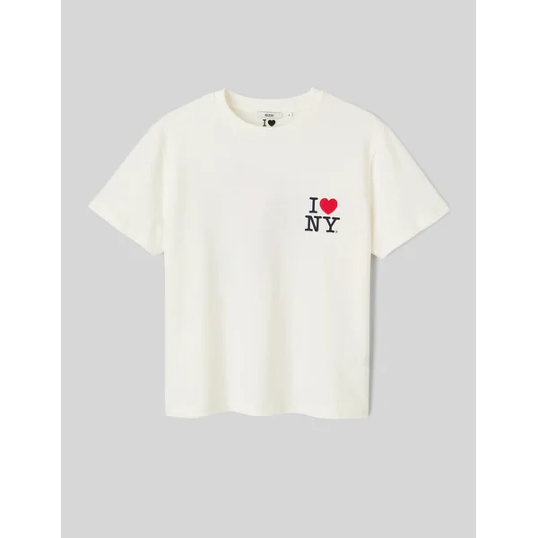 T-shirt collab I love NY imprimé devant/dos Blanc écru