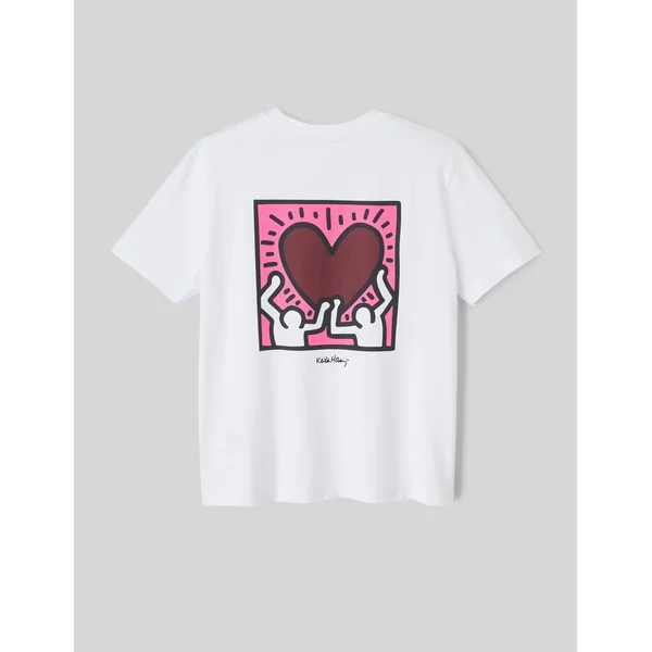 T-shirt collab Keith Haring imprimé devant/dos Blanc
