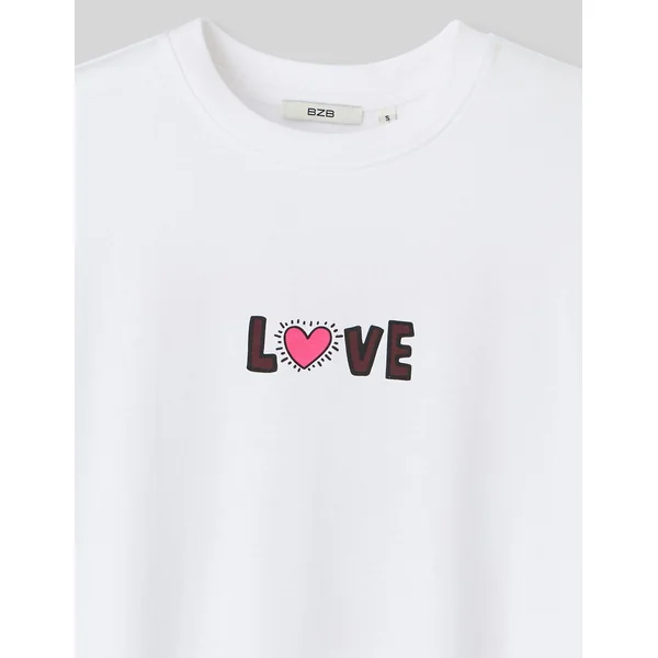 T-shirt collab Keith Haring imprimé devant/dos Blanc