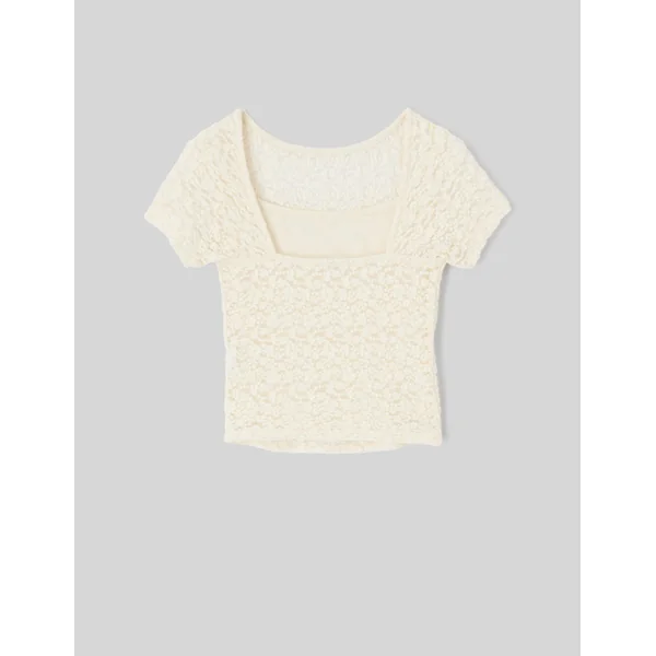 T-shirt dos nu Ecru