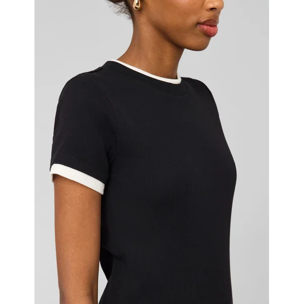 T-shirt effet de superposition Noir