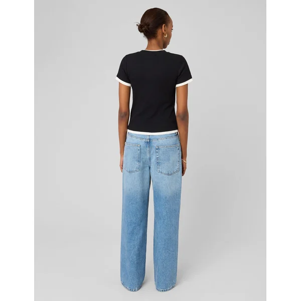 T-shirt effet de superposition Noir