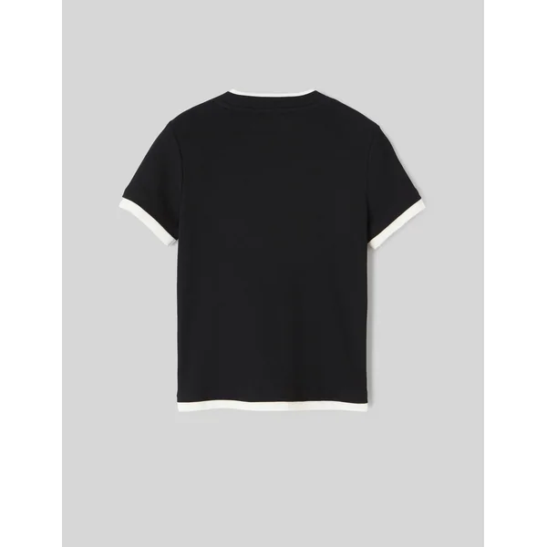 T-shirt effet de superposition Noir
