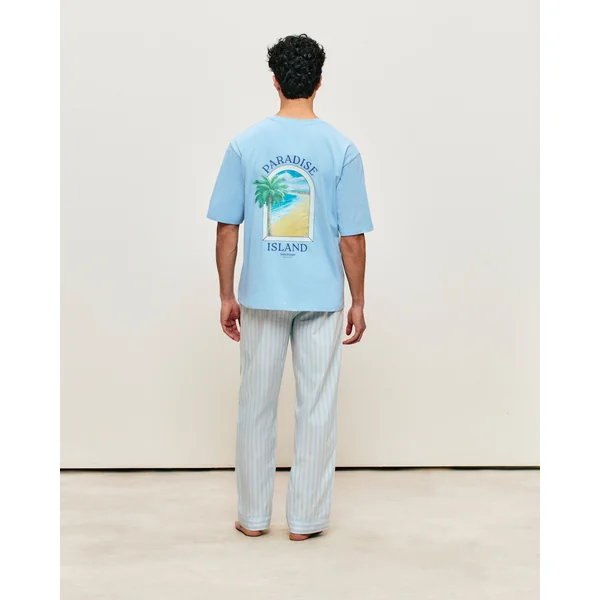 T-shirt en coton imprimé "Paradise Island