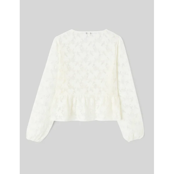 T-shirt en crochet à nouer Blanc écru