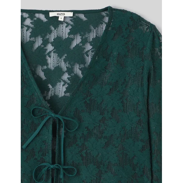 T-shirt en crochet à nouer Vert