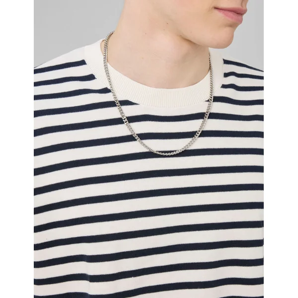 T-shirt en maille marinière Bleu foncé