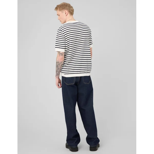 T-shirt en maille marinière Bleu foncé