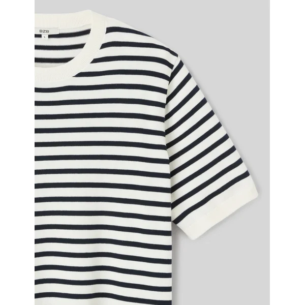 T-shirt en maille marinière Bleu foncé