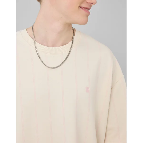 T-shirt en molleton rayé Rose