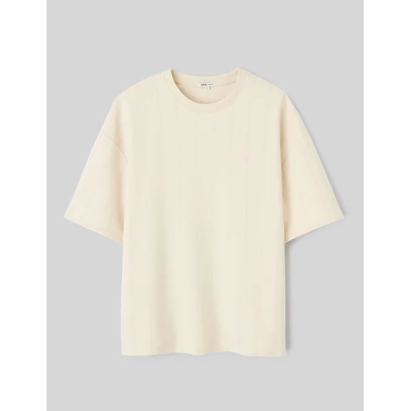 T-shirt en molleton rayé Rose
