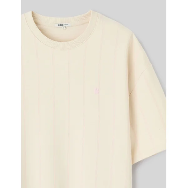 T-shirt en molleton rayé Rose