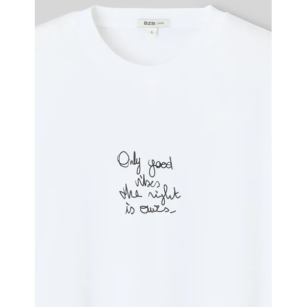 T-shirt imprimé devant Blanc
