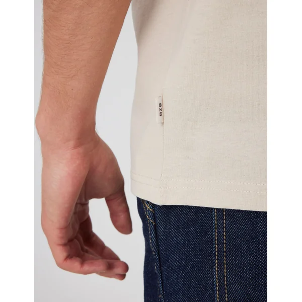T-shirt imprimé devant Blanc cassé