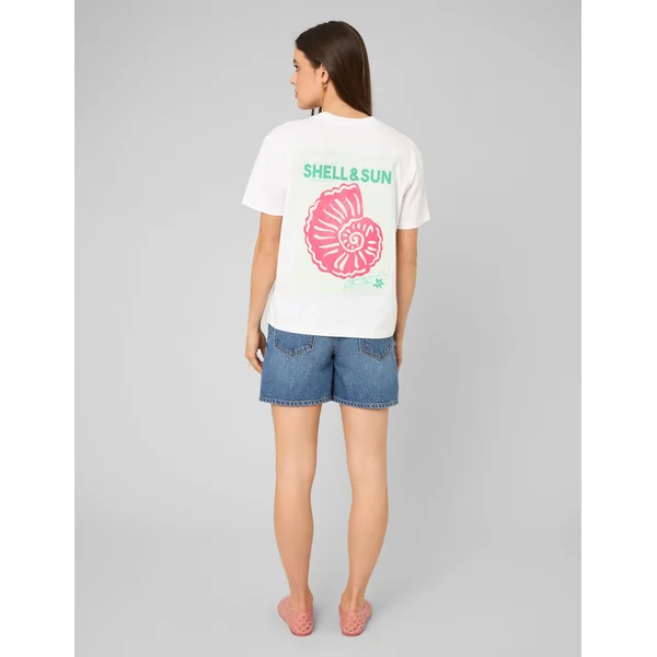 T-shirt imprimé devant/ dos Blanc