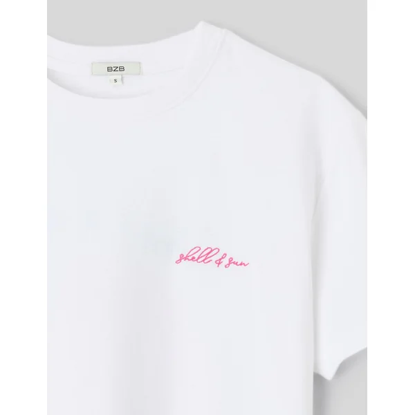 T-shirt imprimé devant/ dos Blanc