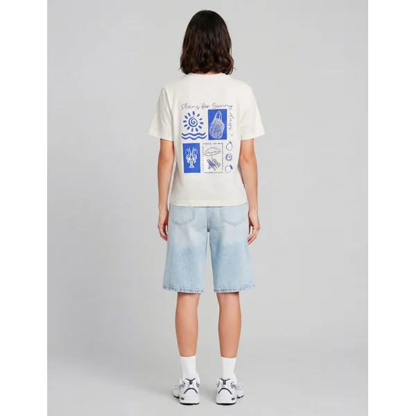 T-shirt imprimé devant/ dos Blanc écru