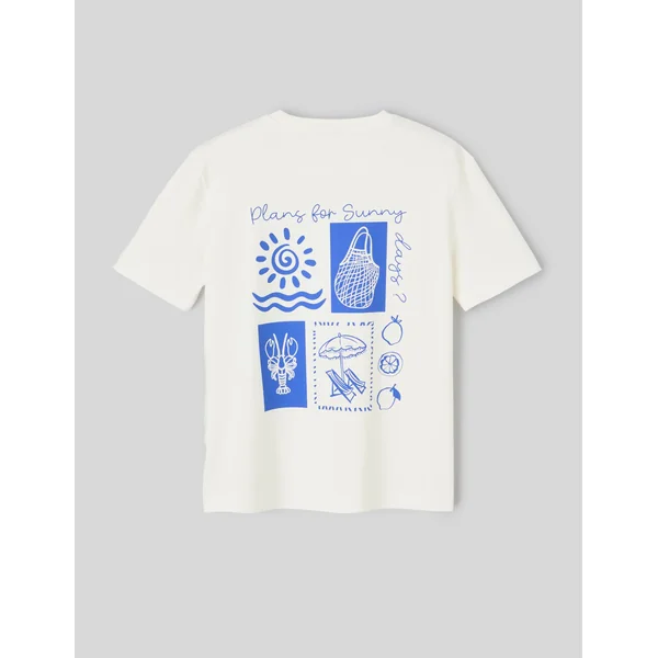T-shirt imprimé devant/ dos Blanc écru