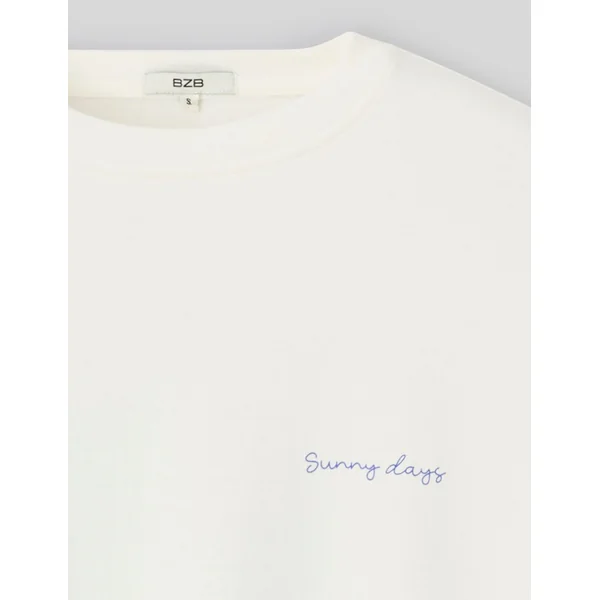 T-shirt imprimé devant/ dos Blanc écru