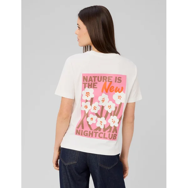 T-shirt imprimé devant/ dos Blanc écru