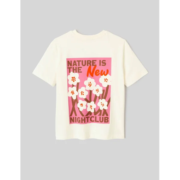 T-shirt imprimé devant/ dos Blanc écru