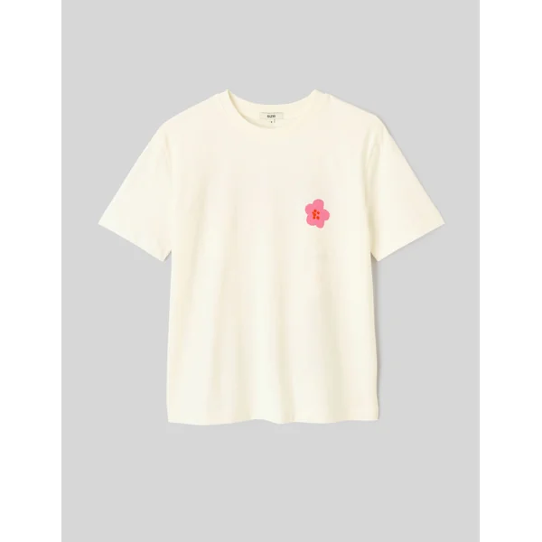 T-shirt imprimé devant/ dos Blanc écru