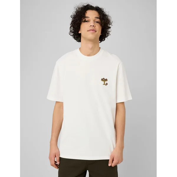 T-shirt imprimé devant dos Blanc écru