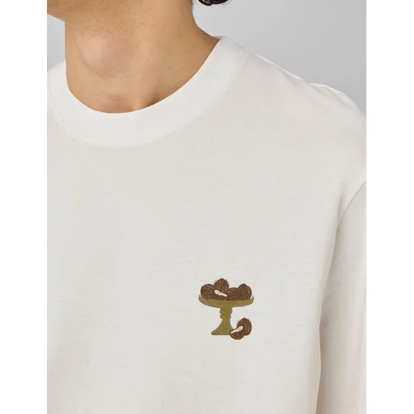 T-shirt imprimé devant dos Blanc écru