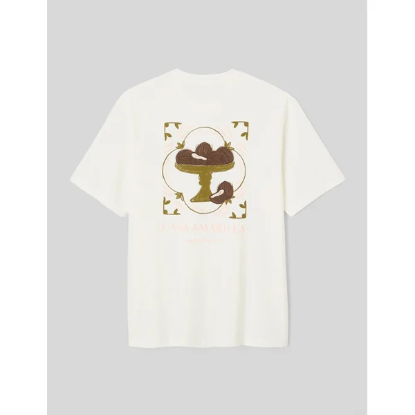 T-shirt imprimé devant dos Blanc écru