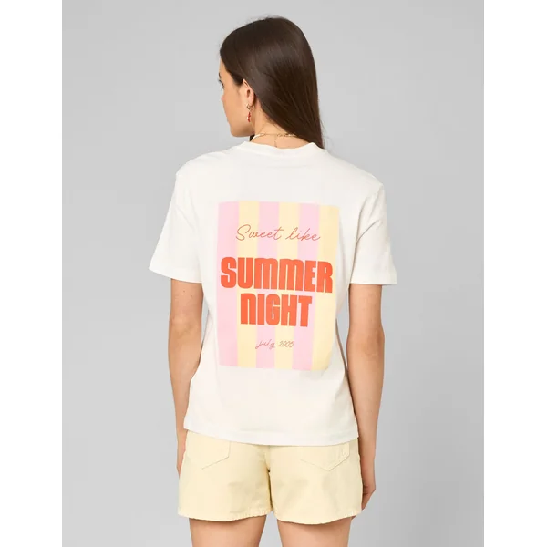 T-shirt imprimé devant/ dos Blanc écru