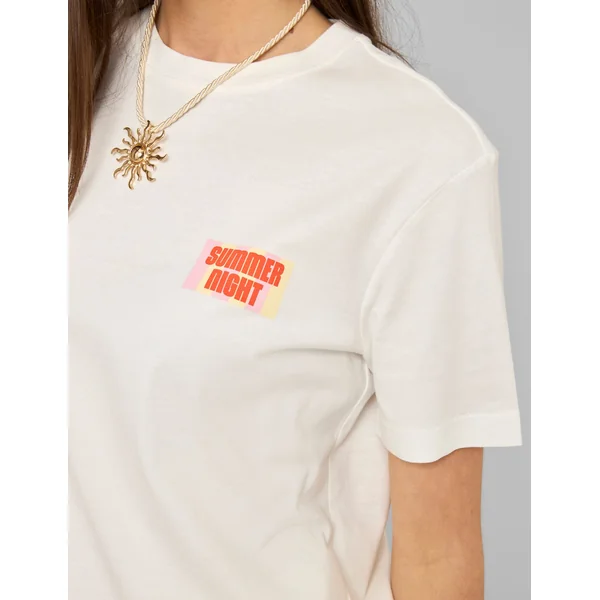 T-shirt imprimé devant/ dos Blanc écru