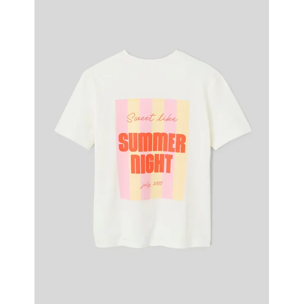 T-shirt imprimé devant/ dos Blanc écru