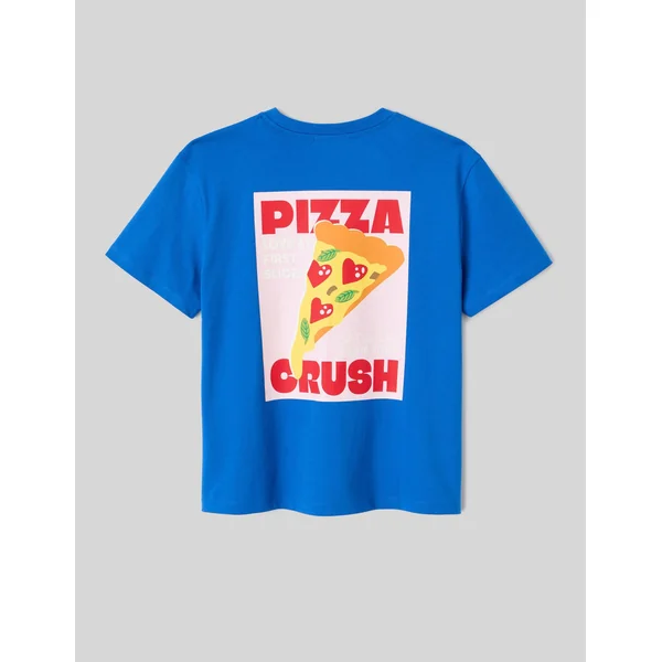 T-shirt imprimé devant/ dos Bleu foncé