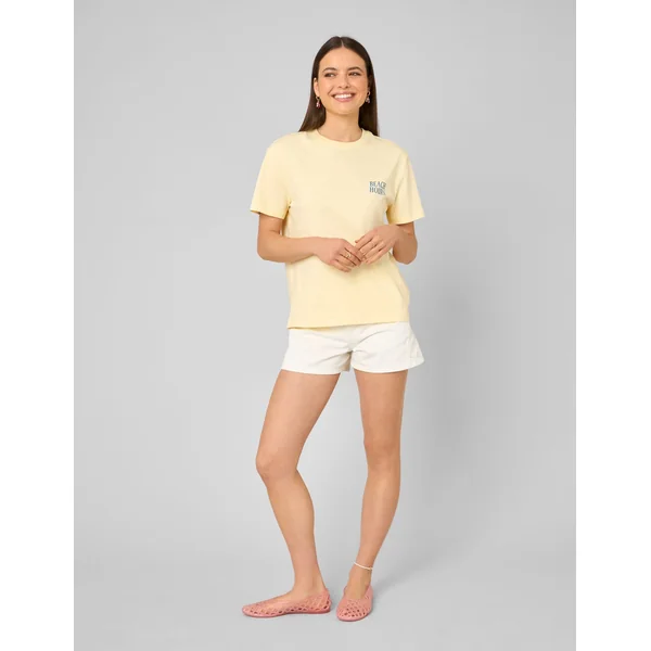 T-shirt imprimé devant/ dos JAUNE PASTEL