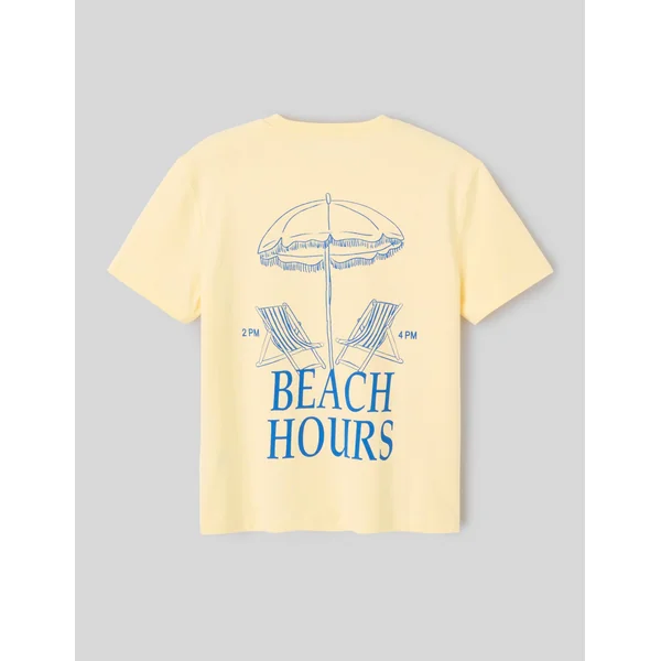 T-shirt imprimé devant/ dos JAUNE PASTEL